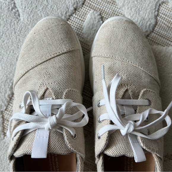 Tom’s Women’s Del Rey Natural Metallic Linen Shoe-never worn! - Picture 5 of 7